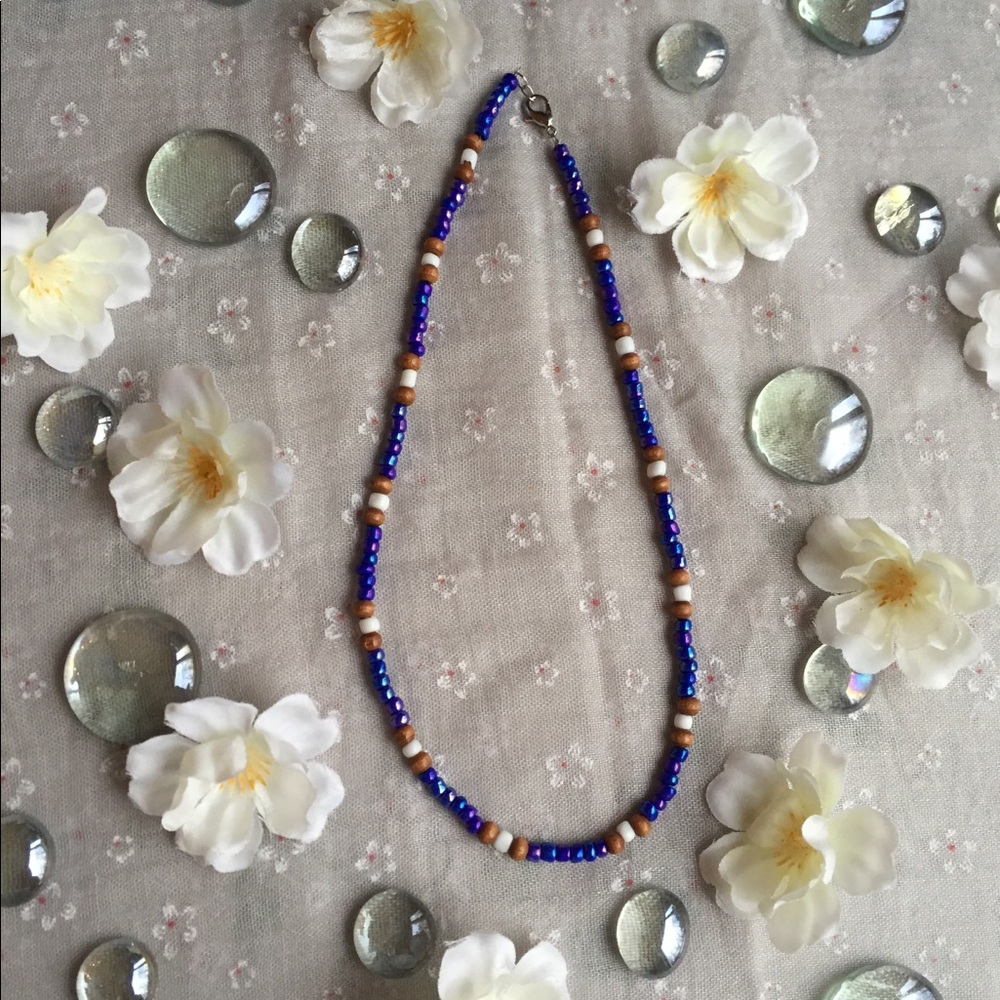 Midnight Beaded Handmade Necklace